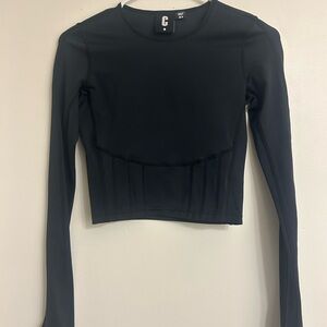 Clique Black Cropped long-sleeve top